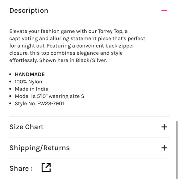 NWT RETROFETE black silver all over sequin crop top long sleeves, size XS - Picture 12 of 12